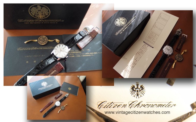 citizen chronometer box and papers